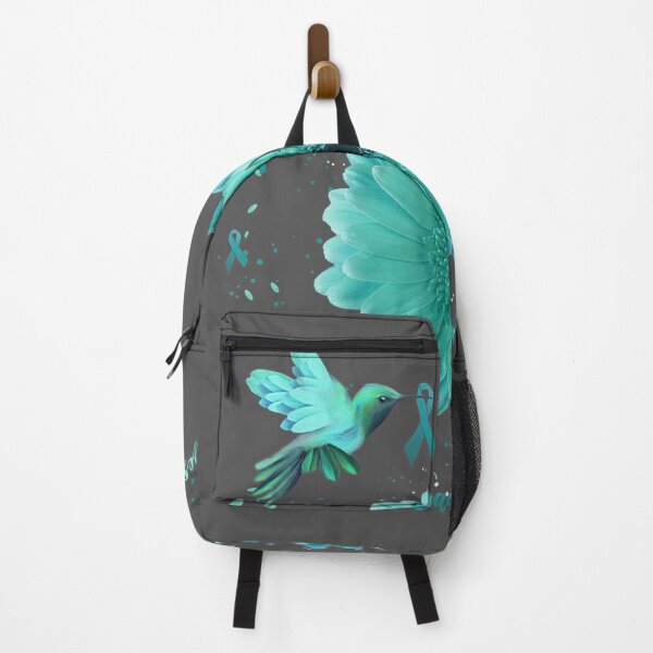Item preview, Hummingbird Sunflower Teal Ribbon Ovarian Cancer Awareness designed and sold by niqaf.