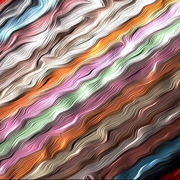 Artwork thumbnail, ICE CRAM PATTERN STRIPES WITH TEXTURED WAVES OF COLOR by ozcushionstoo