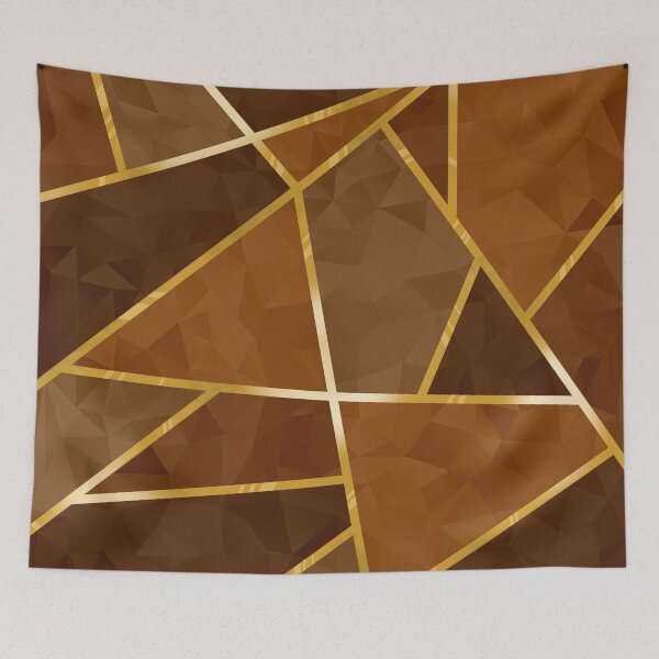 Item preview, Geometric Crystals with Gold Lining (Brown) designed and sold by SolGalaxyDesign.