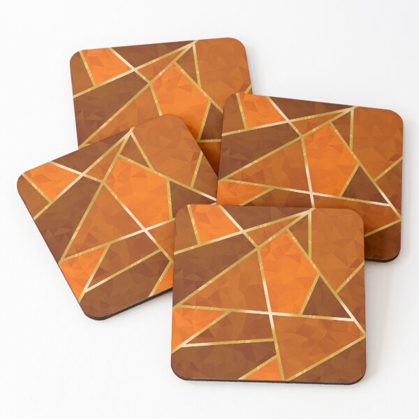 Item preview, Geometric Crystals with Gold Lining (Orange) designed and sold by SolGalaxyDesign.