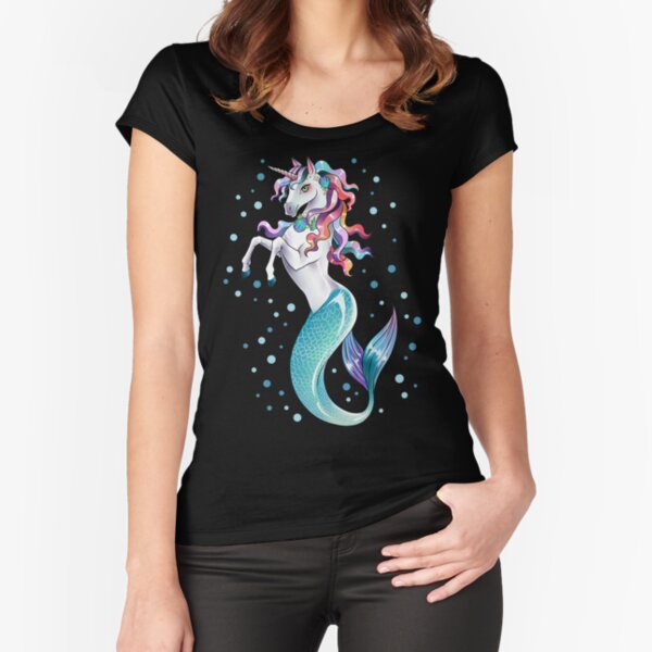 Unicorn Mermaid Mermicorn Cute T-Shirt Gifts Fitted Scoop T-Shirt