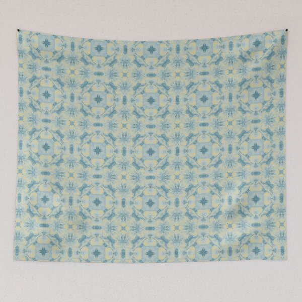 Item preview, Painterly Flower Abstract - Antique Blue and Yellow [CP22094e] designed and sold by Carina Parry Studios.
