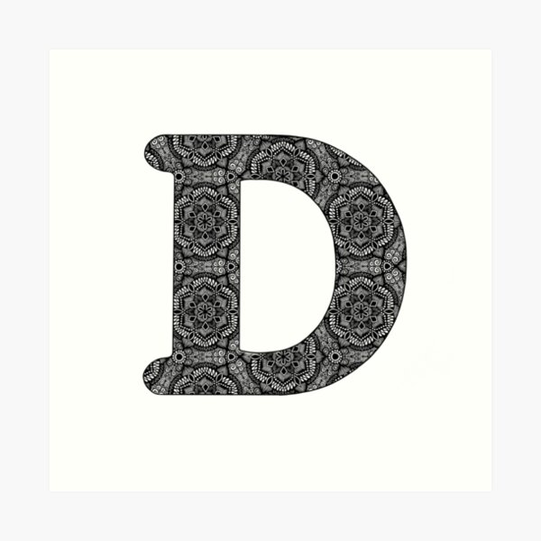 D Zentangle Alphabet Art Print For Sale By Dare2draw Redbubble