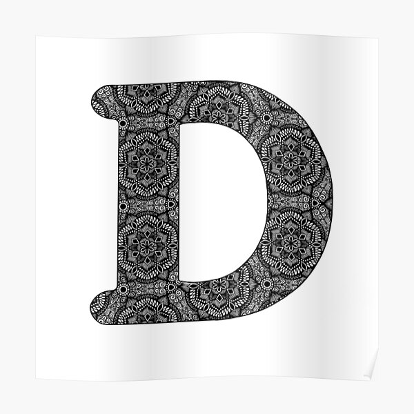 D Zentangle Alphabet Poster For Sale By Dare2draw Redbubble