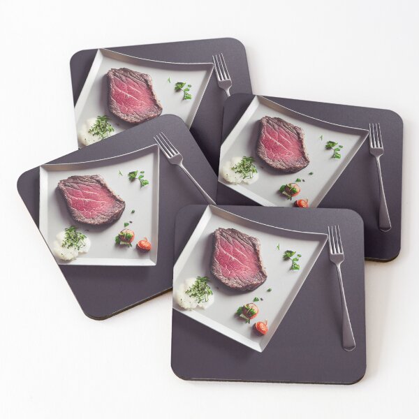 Item preview, Beautifully plated steak and, flat lay, food photography and illustration designed and sold by SvetlanaSF.