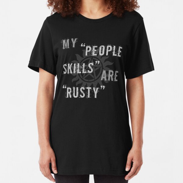 Supernatural Castiel 'People Skills' T-Shirt Slim Fit T-Shirt