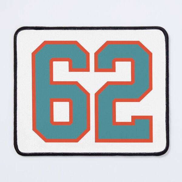 Item preview, 62 number, aqua orange lucky sports sixty two designed and sold by ArtIsParty.