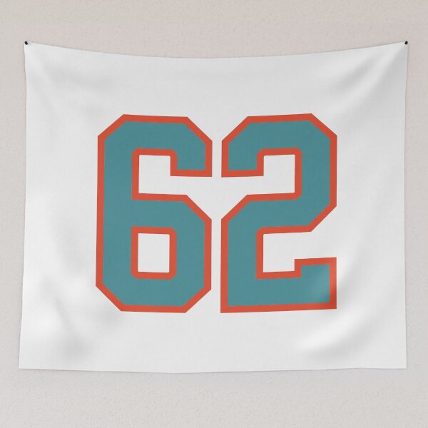 Item preview, 62 number, aqua orange lucky sports sixty two designed and sold by ArtIsParty.