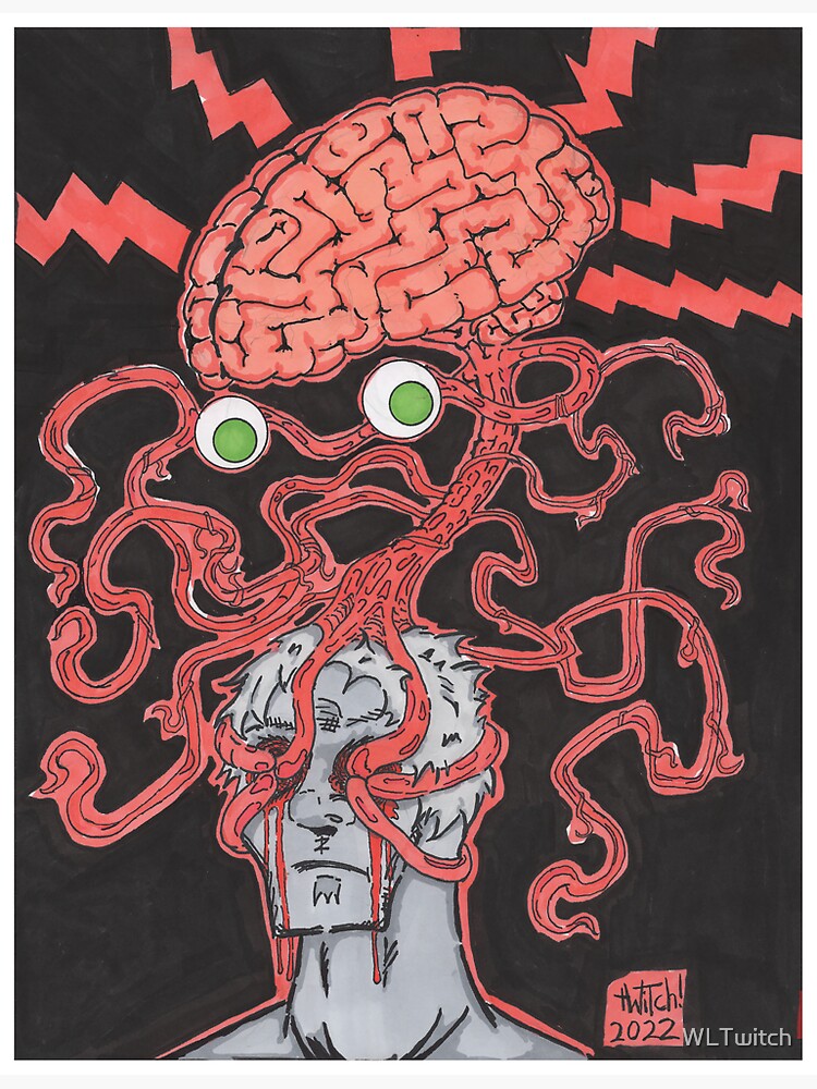 Thumbnail 3 of 3, Sticker, Brainleech designed and sold by WLTwitch.