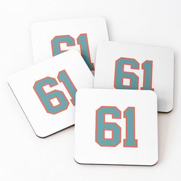 Item preview, 61 number, aqua orange lucky sports sixty one designed and sold by ArtIsParty.
