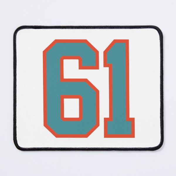 Item preview, 61 number, aqua orange lucky sports sixty one designed and sold by ArtIsParty.