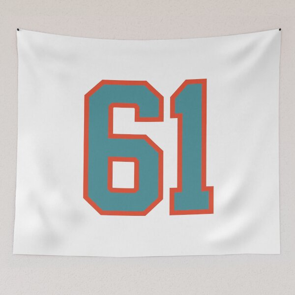 Item preview, 61 number, aqua orange lucky sports sixty one designed and sold by ArtIsParty.
