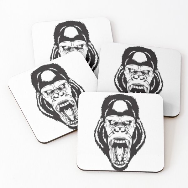 Item preview, Cool black and white gorilla head art. designed and sold by BEAUTY ⭐⭐⭐⭐⭐.