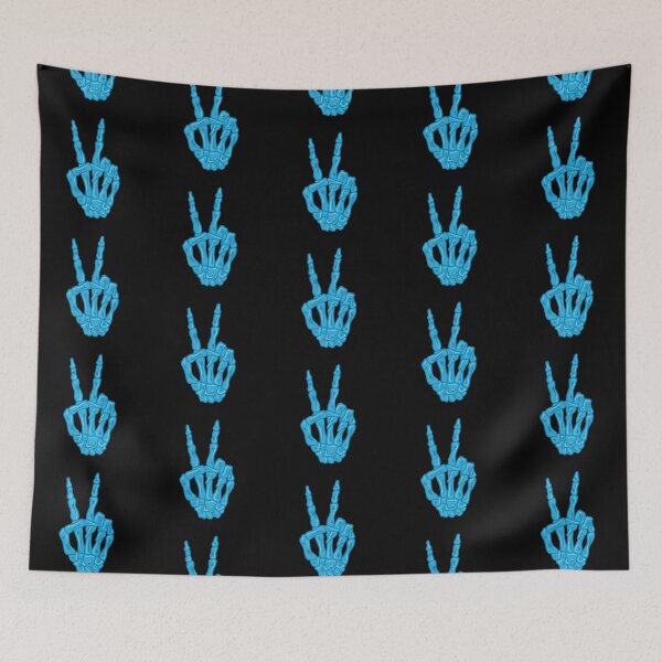 Item preview, Neon blue peace hand  designed and sold by Lick Deeznuts.