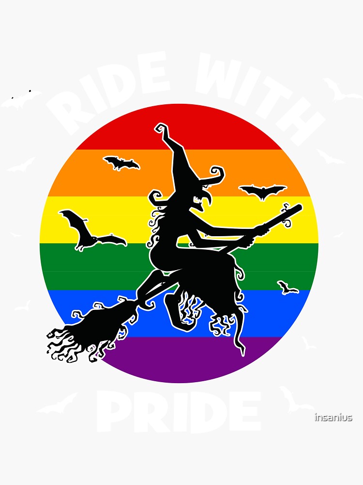 Gay Lgbt Witch Ride With Pride Halloween Sticker For Sale By Insanius Redbubble 3511
