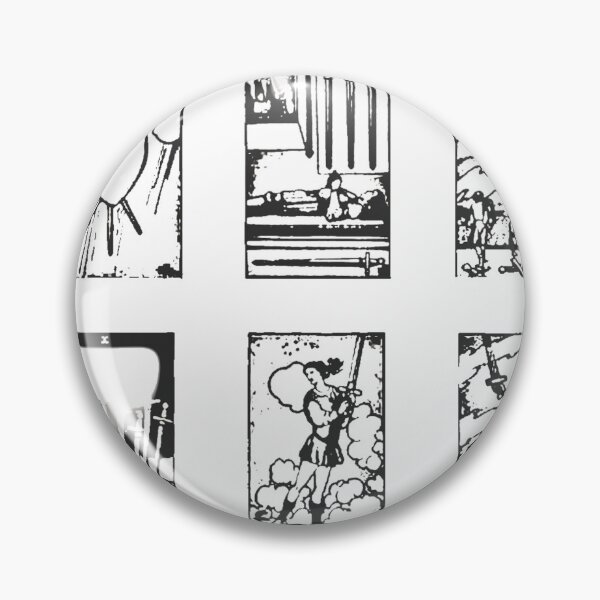 Item preview, Swords Tarot cards black and white designed and sold by designbywhacky.