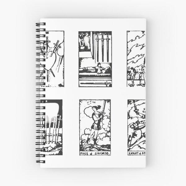 Item preview, Swords Tarot cards black and white designed and sold by designbywhacky.