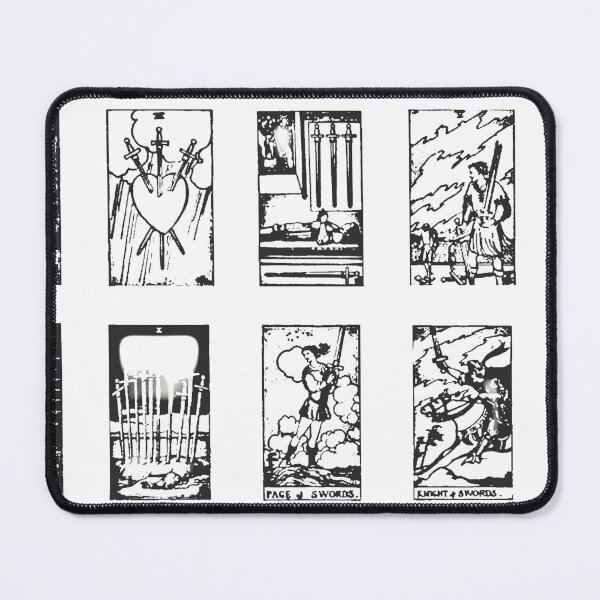 Item preview, Swords Tarot cards black and white designed and sold by designbywhacky.