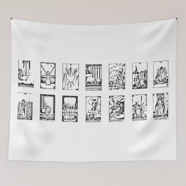 Item preview, Swords Tarot cards black and white designed and sold by designbywhacky.