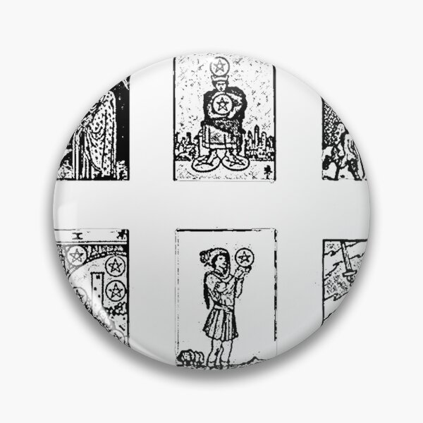 Item preview, Pentacles Tarot cards black and white designed and sold by designbywhacky.