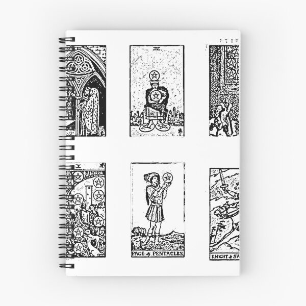 Item preview, Pentacles Tarot cards black and white designed and sold by designbywhacky.