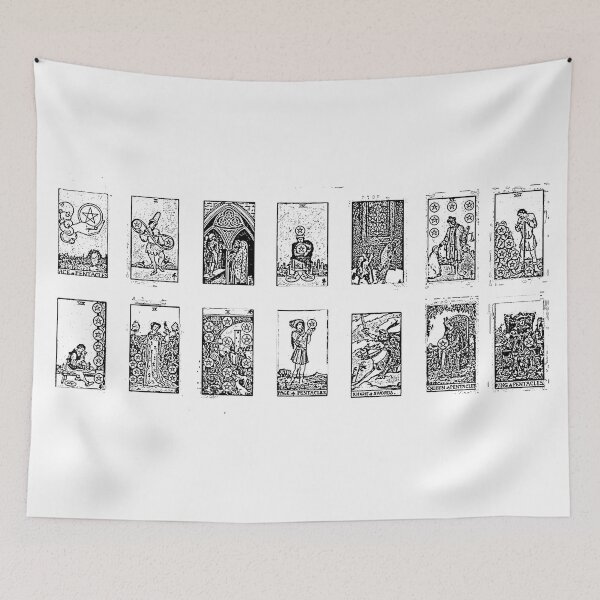 Item preview, Pentacles Tarot cards black and white designed and sold by designbywhacky.