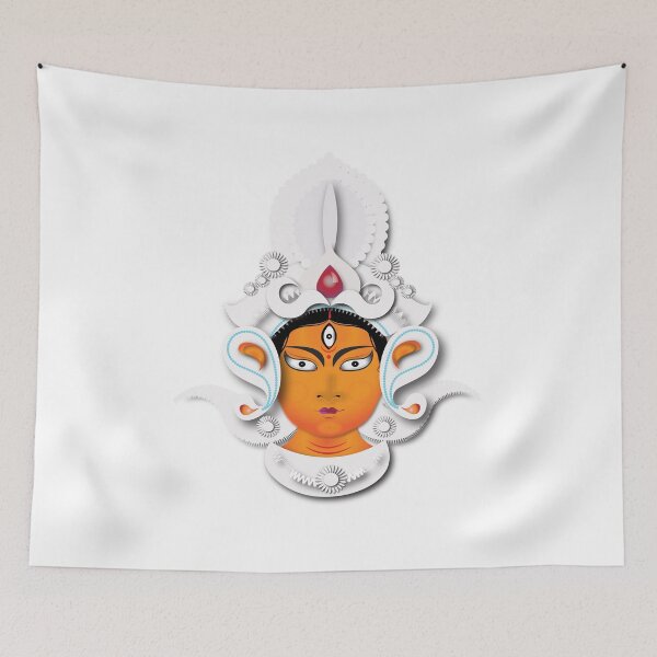 Artikelvorschau, Durga-Gesichts-T - Shirt | Göttin Durga Gesicht Poster | Göttin Durga Gesichtskunst entworfen und verkauft von KARTICK DUTTA.