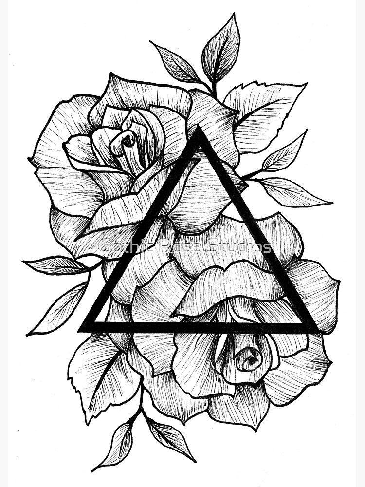 geometric rose drawing