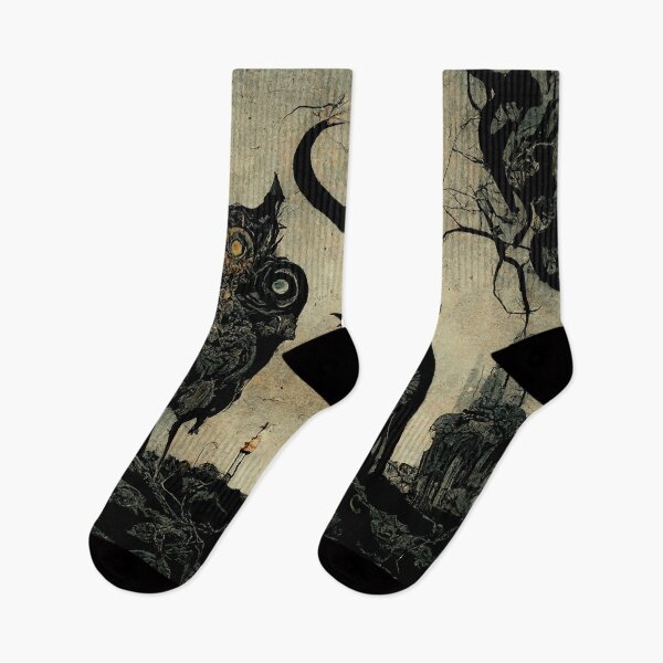 Item preview, Abstract Murdered Owls, Foggy Black and Grey Night landscape designed and sold by MysticAlgorithm.
