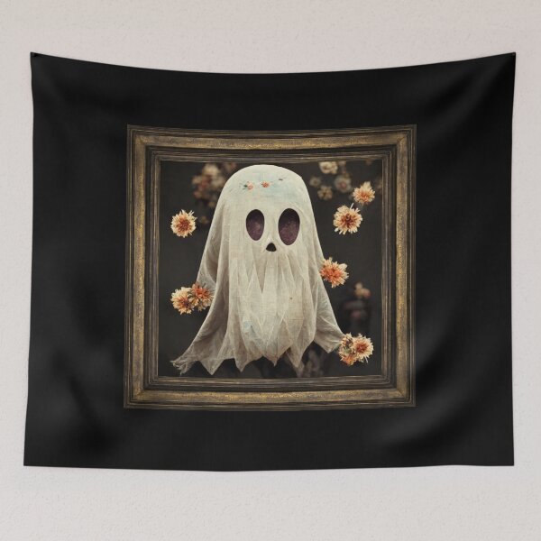 Item preview, Halloween Costume Vintage Floral Ghost Pumpkin Funny AI generator designed and sold by GraymanShop.