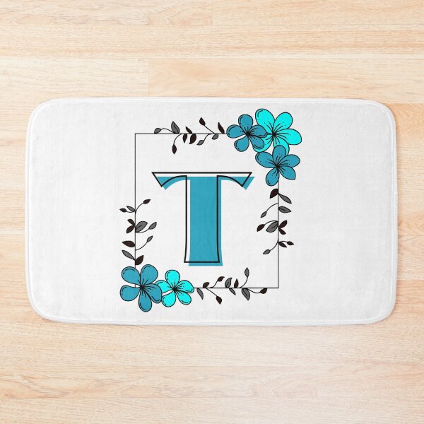 Item preview, Blue Monogram T with Blue Floral Frame designed and sold by Coffee Lifestyle.