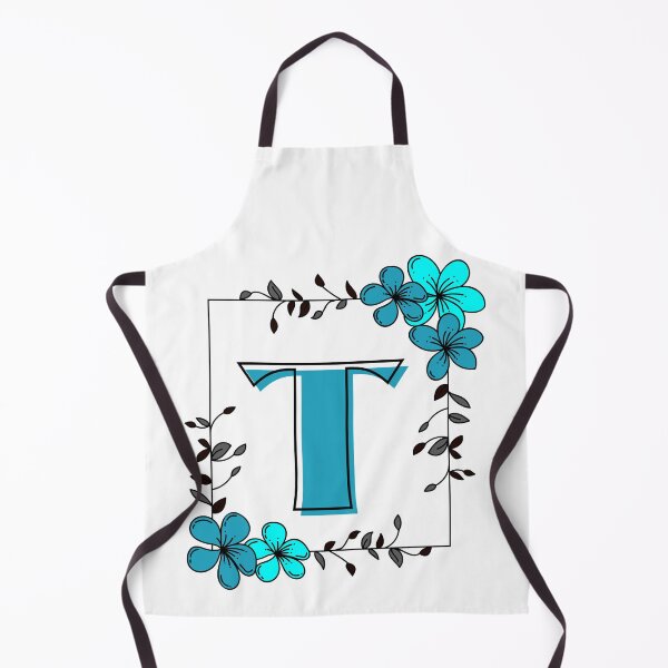 Item preview, Blue Monogram T with Blue Floral Frame designed and sold by Lyssarien.