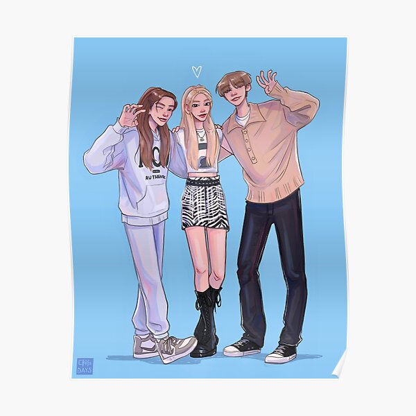 “Huening Siblings fanart” Poster for Sale by daehwisday | Redbubble