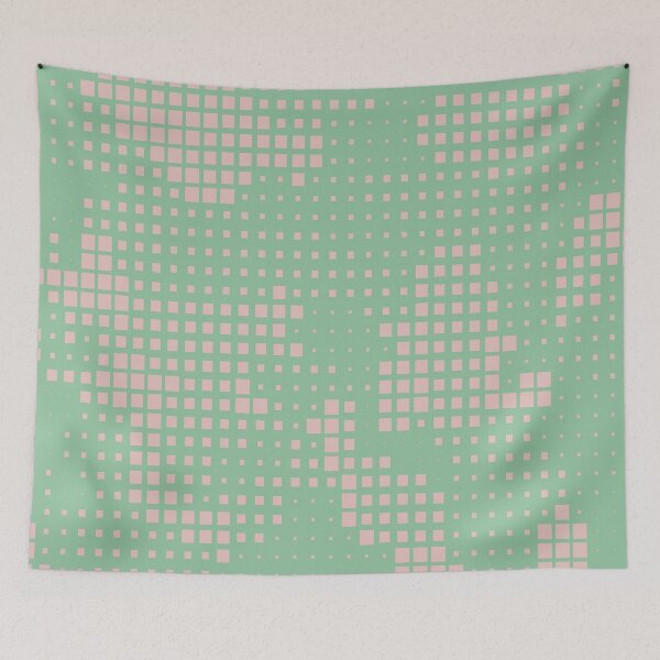Item preview, Baby Pink & Green Mosaic Pattern designed and sold by nabanacrafters.