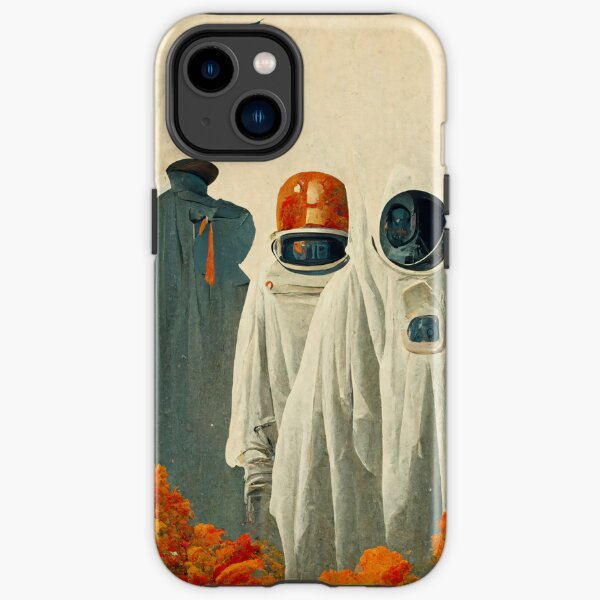 astronauta con fondo lunarlos astronautas celebran halloween en marte Funda resistente para iPhone