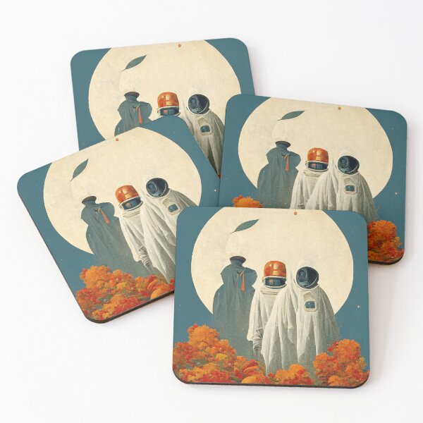 Item preview, astronaut with moon backgroundastronauts celebrate halloween on mars designed and sold by NdegCreate.