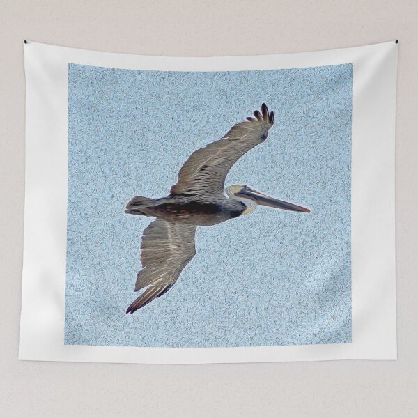 Item preview, Pelican flying overhead in abstract designed and sold by Robert Neff.
