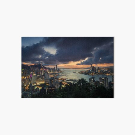 Hong Kong Dusk Art Board Print