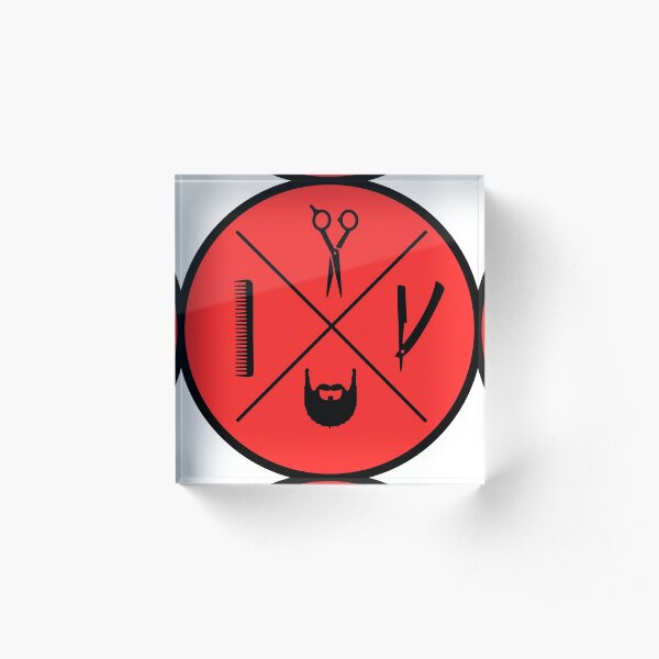 Barbershop cross Acrylic Block