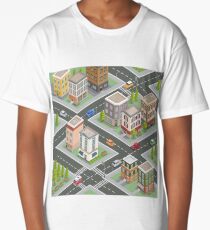 Isometric Cityscape. Isometric Buildings. Isometric Houses. Isometric City. Modern Houses. Isometric Cars. Long T-Shirt
