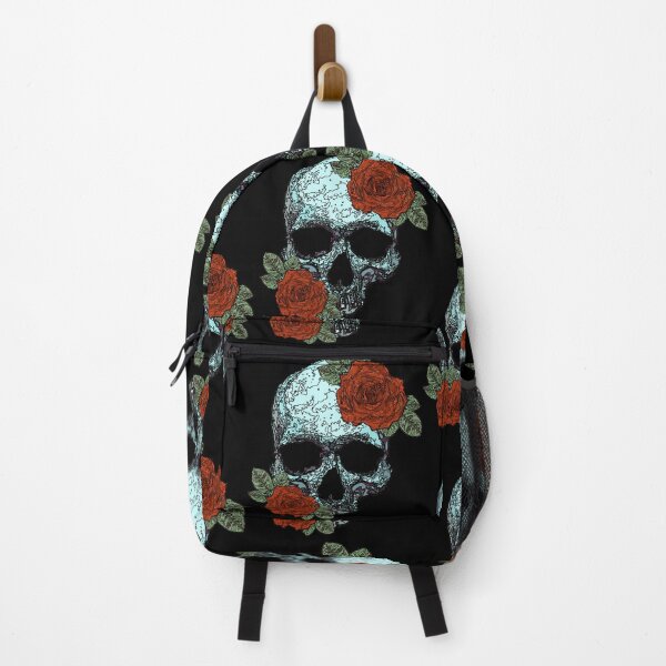Item preview, Teal skull with roses. designed and sold by Francis Anderson.