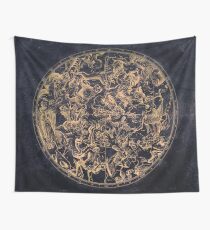 Vintage Konstellationen und Sternzeichen Vergilbte Tinte und kosmische Farbe Wandbehang