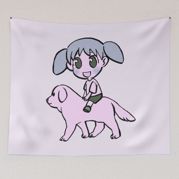 Item preview, I draw chiyo chan riding her white dog tadakichi-san  / azumanga daioh designed and sold by RansRoom.