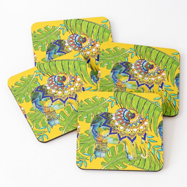 Item preview, Elephant in the jungle, yellow designed and sold by Design-Arte.