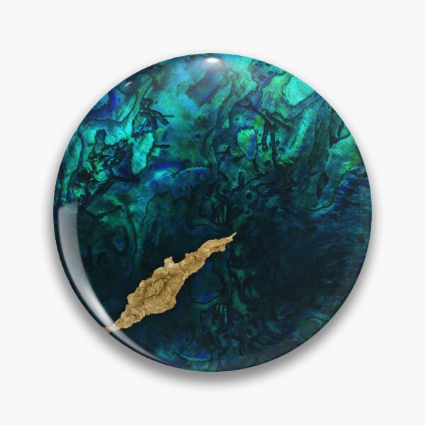 Item preview, Abalone Blue and Gold Cement Mixed media abstract designed and sold by k9printart.