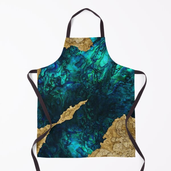 Item preview, Abalone Blue and Gold Cement Mixed media abstract designed and sold by k9printart.