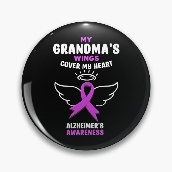 Item preview, My Grandmas Wings Cover My Heart Ribbon Alzheimers Awareness Gift designed and sold by TMelonShop.