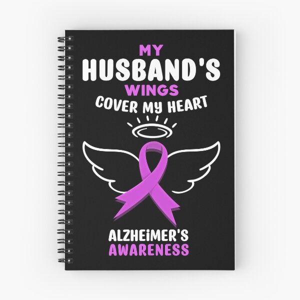 Item preview, My Husbands Wings Cover My Heart Ribbon Alzheimers Awareness Gift designed and sold by TMelonShop.