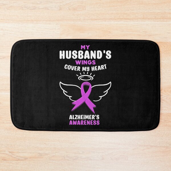 Item preview, My Husbands Wings Cover My Heart Ribbon Alzheimers Awareness Gift designed and sold by TMelonShop.