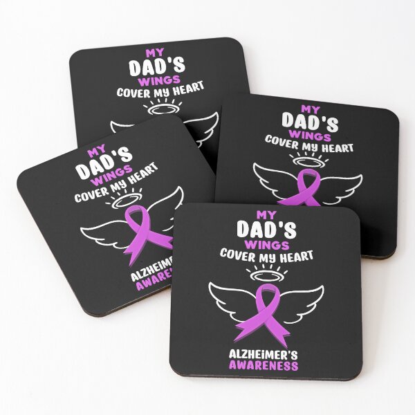 Item preview, My Dads Wings Cover My Heart Ribbon Alzheimers Awareness Gift designed and sold by TMelonShop.